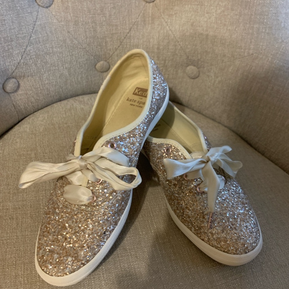 Kate Spade Sparkling Sneakers - Gold and Cream